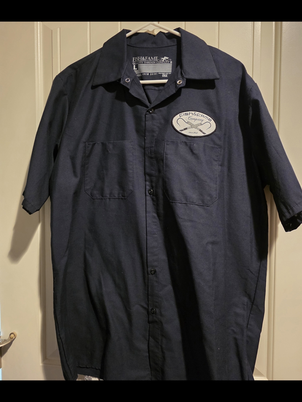 Navy Short-Sleeve Button-Down Workshirt